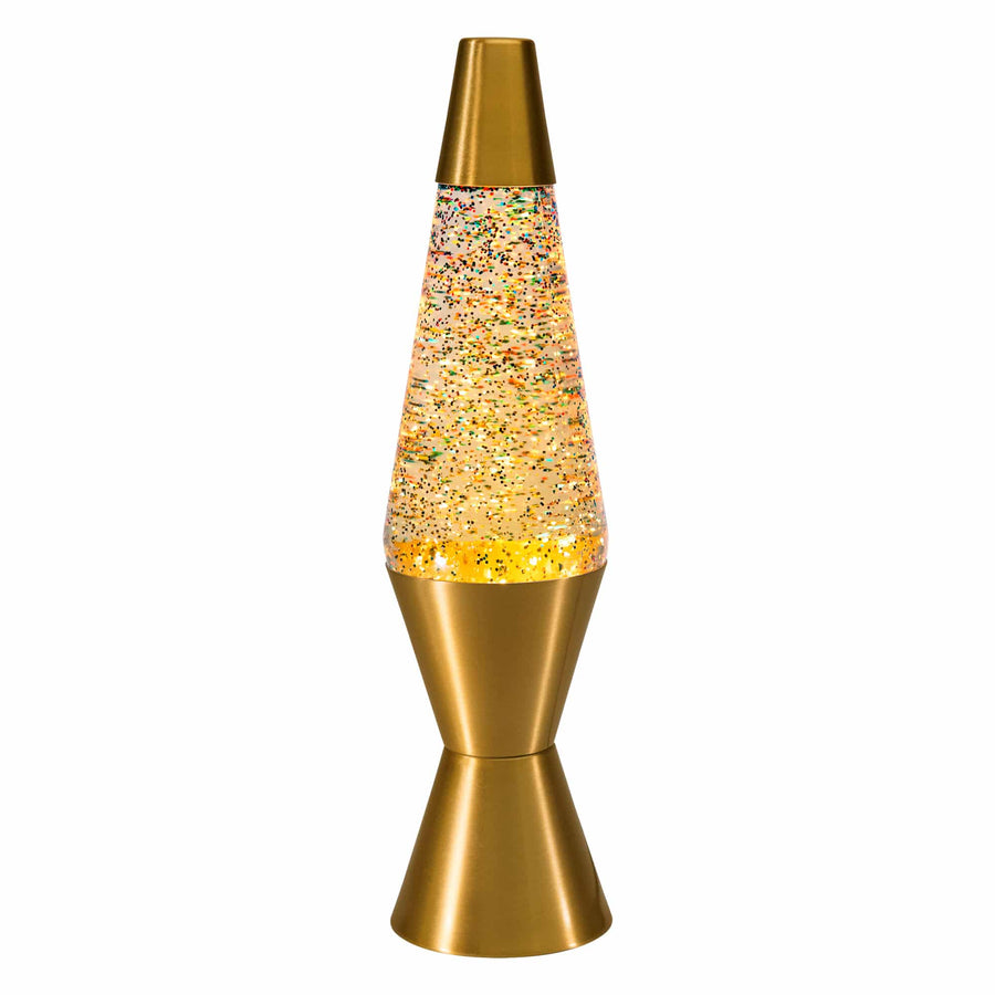 14.5″ LAVA LAMP RAINBOW GLITTER – CLEAR/GOLD Q4